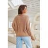 imageBlooming Jelly Womens Sweater Long Sleeve Quarter Zip Pullover Casual Loose Fit Cable Knit TopsBrown