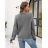 imageBlooming Jelly Womens Sweater Long Sleeve Quarter Zip Pullover Casual Loose Fit Cable Knit TopsGrey01