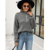 imageBlooming Jelly Womens Sweater Long Sleeve Quarter Zip Pullover Casual Loose Fit Cable Knit TopsGrey01