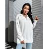 imageBlooming Jelly Womens Sweater Long Sleeve Quarter Zip Pullover Casual Loose Fit Cable Knit TopsWhite02