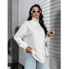 imageBlooming Jelly Womens Sweater Long Sleeve Quarter Zip Pullover Casual Loose Fit Cable Knit TopsWhite02