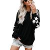 imageBlooming Jelly Womens Knit Pullover Sweaters Crewneck Long Sleeve Star Print Lightweight Cute TopBlack