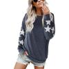 imageBlooming Jelly Womens Knit Pullover Sweaters Crewneck Long Sleeve Star Print Lightweight Cute TopBlue