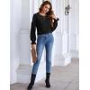 imageBlooming Jelly Women Long Sleeve Sweaters Lightweight Blouse Crew Neck Pullover Shirt Fall Knit Tops Clothes 2023Black