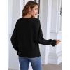 imageBlooming Jelly Women Long Sleeve Sweaters Lightweight Blouse Crew Neck Pullover Shirt Fall Knit Tops Clothes 2023Black
