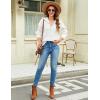 imageBlooming Jelly Women Long Sleeve Sweaters Quarter Zip Pullover Cable Knit Chunky Sweater Fall Tops Clothes 2023White
