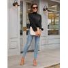 imageBlooming Jelly Womens Business Casual Tops Long Sleeve Work Shirts Mock Neck Dressy Tops Satin Silk Fall Outfits 2024Black