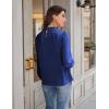 imageBlooming Jelly Womens Business Casual Tops Long Sleeve Work Shirts Mock Neck Dressy Tops Satin Silk Fall Outfits 2024Deep Blue