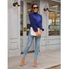 imageBlooming Jelly Womens Business Casual Tops Long Sleeve Work Shirts Mock Neck Dressy Tops Satin Silk Fall Outfits 2024Deep Blue
