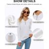 imageBlooming Jelly Womens Casual Cute Sweaters Ruffle Button Down Long Sleeve Eyelet Fall Pullover TopsWhite
