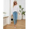 imageBlooming Jelly Womens Casual Cute Sweaters Ruffle Button Down Long Sleeve Eyelet Fall Pullover TopsWhite