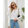 imageBlooming Jelly Womens Casual Cute Sweaters Ruffle Button Down Long Sleeve Eyelet Fall Pullover TopsWhite