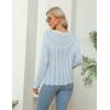 imageBlooming Jelly Womens Casual Fall Sweaters Dressy Knitted Pullover Crew Neck Long Sleeve Hollow Out TopsBlue