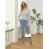 imageBlooming Jelly Womens Casual Fall Sweaters Dressy Knitted Pullover Crew Neck Long Sleeve Hollow Out TopsGrey