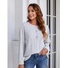 imageBlooming Jelly Womens Casual Fall Tops Long Sleeve Button Henley Lightweight Tunic Tops Grey