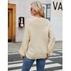 imageBlooming Jelly Womens Chunky Sweater Crewneck Sweatshirt Knit Lantern Sleeve Oversized Pullover Sweater with PearlsBeige