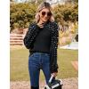 imageBlooming Jelly Womens Chunky Sweater Crewneck Sweatshirt Knit Lantern Sleeve Oversized Pullover Sweater with PearlsBlack