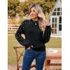 imageBlooming Jelly Womens Chunky Sweater Crewneck Sweatshirt Knit Lantern Sleeve Oversized Pullover Sweater with PearlsBlack