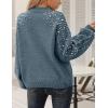 imageBlooming Jelly Womens Chunky Sweater Crewneck Sweatshirt Knit Lantern Sleeve Oversized Pullover Sweater with PearlsBlue