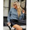 imageBlooming Jelly Womens Chunky Sweater Crewneck Sweatshirt Knit Lantern Sleeve Oversized Pullover Sweater with PearlsBlue