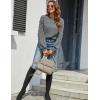 imageBlooming Jelly Womens Chunky Sweater Crewneck Sweatshirt Knit Lantern Sleeve Oversized Pullover Sweater with PearlsGrey