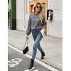 imageBlooming Jelly Womens Chunky Sweater Crewneck Sweatshirt Knit Lantern Sleeve Oversized Pullover Sweater with PearlsGrey