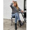 imageBlooming Jelly Womens Chunky Sweater Crewneck Sweatshirt Knit Lantern Sleeve Oversized Pullover Sweater with PearlsGrey