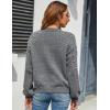 imageBlooming Jelly Womens Chunky Sweater Crewneck Sweatshirt Knit Lantern Sleeve Oversized Pullover Sweater with PearlsGrey