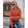 imageBlooming Jelly Womens Chunky Sweater Crewneck Sweatshirt Knit Lantern Sleeve Oversized Pullover Sweater with PearlsOrange