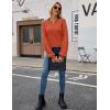 imageBlooming Jelly Womens Chunky Sweater Crewneck Sweatshirt Knit Lantern Sleeve Oversized Pullover Sweater with PearlsOrange