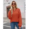 imageBlooming Jelly Womens Chunky Sweater Crewneck Sweatshirt Knit Lantern Sleeve Oversized Pullover Sweater with PearlsOrange