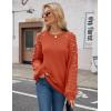 imageBlooming Jelly Womens Chunky Sweater Crewneck Sweatshirt Knit Lantern Sleeve Oversized Pullover Sweater with PearlsOrange