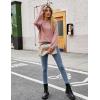imageBlooming Jelly Womens Chunky Sweater Crewneck Sweatshirt Knit Lantern Sleeve Oversized Pullover Sweater with PearlsPink