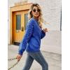 imageBlooming Jelly Womens Chunky Sweater Crewneck Sweatshirt Knit Lantern Sleeve Oversized Pullover Sweater with PearlsRoyal Blue