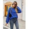 imageBlooming Jelly Womens Chunky Sweater Crewneck Sweatshirt Knit Lantern Sleeve Oversized Pullover Sweater with PearlsRoyal Blue