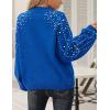 imageBlooming Jelly Womens Chunky Sweater Crewneck Sweatshirt Knit Lantern Sleeve Oversized Pullover Sweater with PearlsRoyal Blue