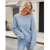 imageBlooming Jelly Womens Chunky Sweater Crewneck Sweatshirt Knit Lantern Sleeve Oversized Pullover Sweater with PearlsSky Blue