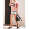 imageBlooming Jelly Womens Crewneck Sweatshirt Long Sleeve Raglan Letter Print Terry Casual Cute Pullover TopPink