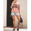 imageBlooming Jelly Womens Crewneck Sweatshirt Long Sleeve Raglan Letter Print Terry Casual Cute Pullover TopPink