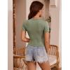 imageBlooming Jelly Womens Crop Tops Summer Trendy Short Sleeve Shirts Going Out Cute Y2k Tshirts Ladies Casual Basic TeesArmy Green