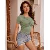 imageBlooming Jelly Womens Crop Tops Summer Trendy Short Sleeve Shirts Going Out Cute Y2k Tshirts Ladies Casual Basic TeesArmy Green