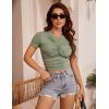 imageBlooming Jelly Womens Crop Tops Summer Trendy Short Sleeve Shirts Going Out Cute Y2k Tshirts Ladies Casual Basic TeesArmy Green