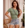 imageBlooming Jelly Womens Crop Tops Summer Trendy Short Sleeve Shirts Going Out Cute Y2k Tshirts Ladies Casual Basic TeesArmy Green