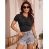 imageBlooming Jelly Womens Crop Tops Summer Trendy Short Sleeve Shirts Going Out Cute Y2k Tshirts Ladies Casual Basic TeesBlack