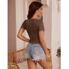 imageBlooming Jelly Womens Crop Tops Summer Trendy Short Sleeve Shirts Going Out Cute Y2k Tshirts Ladies Casual Basic TeesBrown