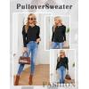imageBlooming Jelly Womens Fall Sweaters Dressy Casual Pullover Tops Puff Long Sleeve Cable Knit Business Jumper Shirt BlouseBlack