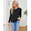 imageBlooming Jelly Womens Fall Sweaters Dressy Casual Pullover Tops Puff Long Sleeve Cable Knit Business Jumper Shirt BlouseBlack