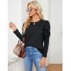 imageBlooming Jelly Womens Fall Sweaters Dressy Casual Pullover Tops Puff Long Sleeve Cable Knit Business Jumper Shirt BlouseBlack