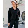 imageBlooming Jelly Womens Half Zip Pullover Long Sleeve Workout Athletic Sweatshirts Crop TopsBlack001