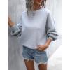 imageBlooming Jelly Womens Oversized Crewneck Sweatshirts Casual Fall Long Sleeve Cable Knit Chunky Pullover Sweater TopsGrey
